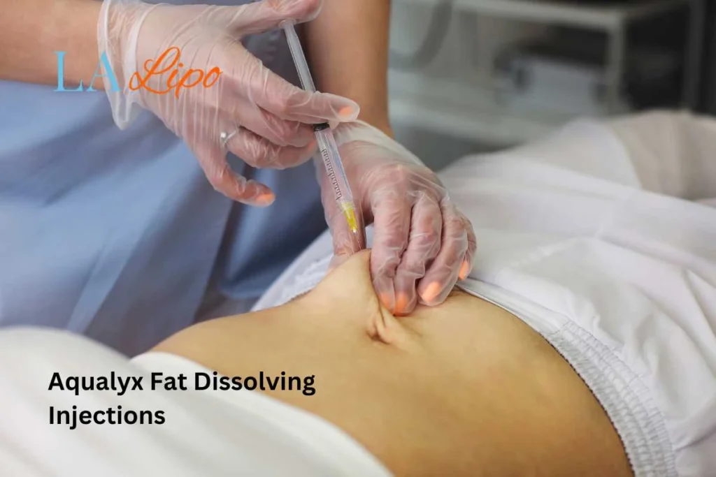 woman having fat dissolving injections Wrexham in the stomach