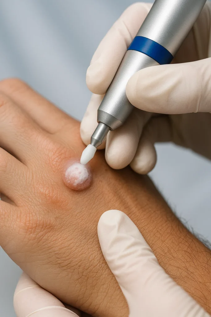 example of wart removal Wrexham using cryopen