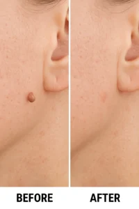 Skin tags removal Wrexham before and after