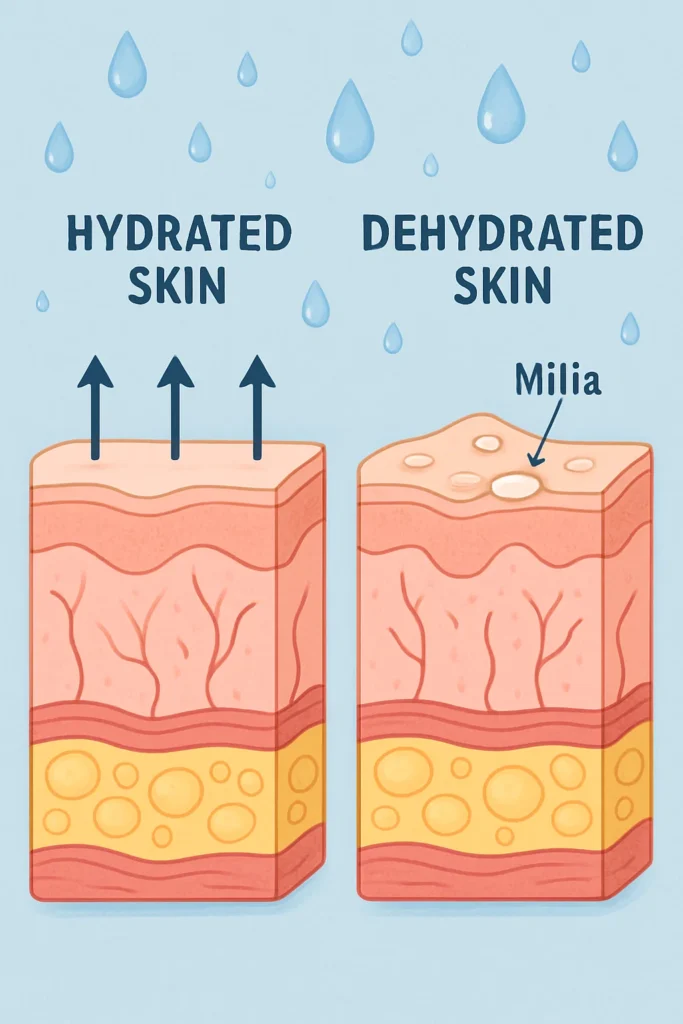 The importance of hydration and milia production Wrexham