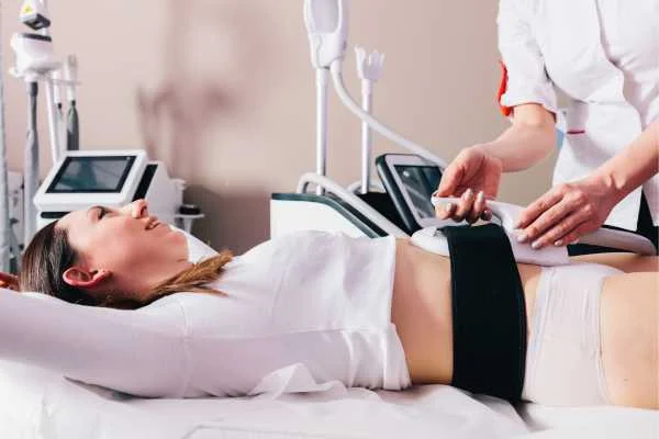woman having body sculpting to help improve her body image and her mental health Wrexham