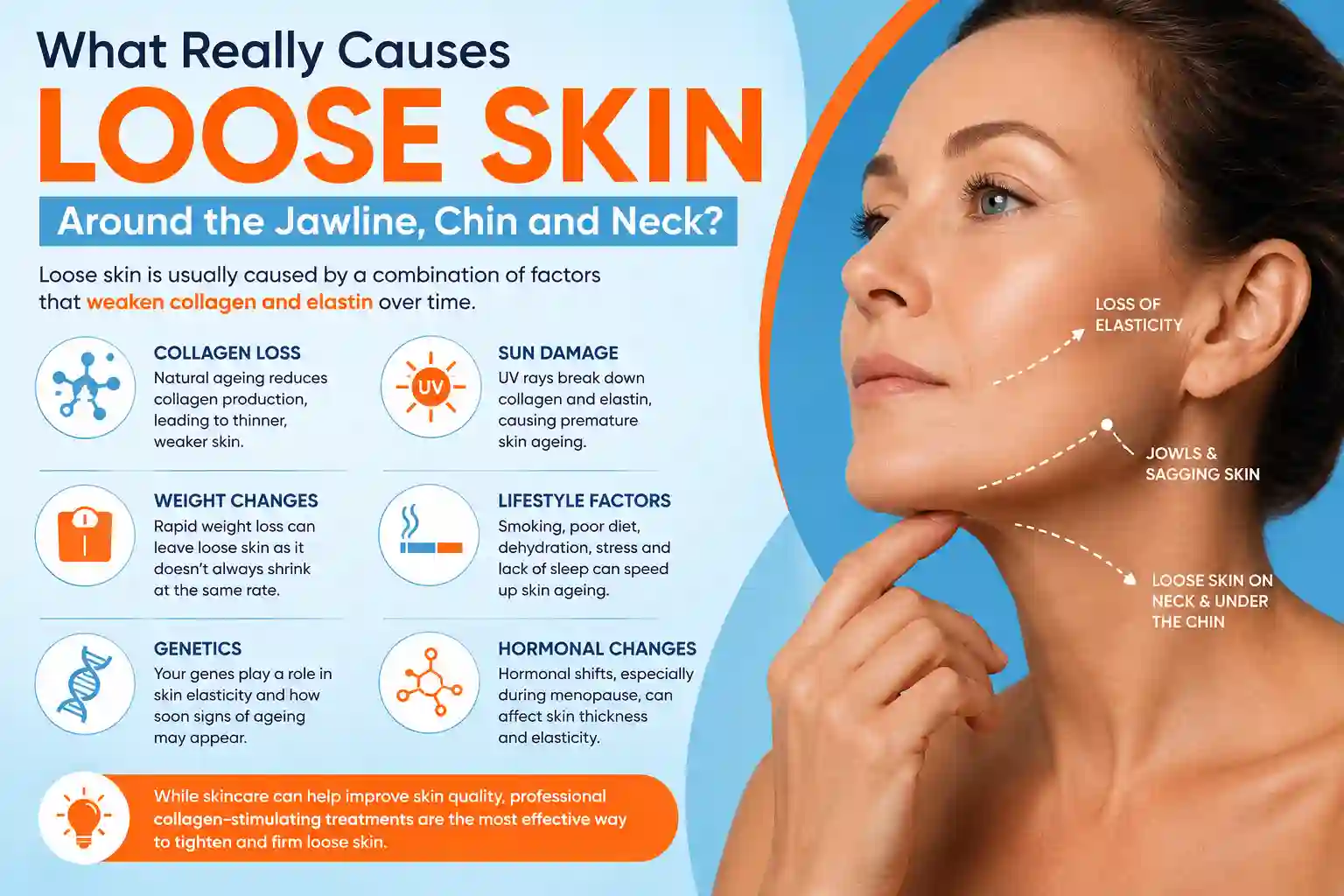 What Really Causes Loose Skin Around the Jawline, Chin and Neck Wrexham?